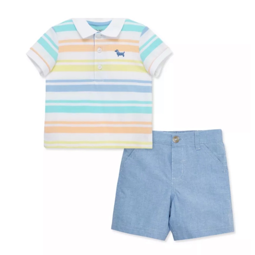 NWT Baby Boys Striped Polo Shorts Set